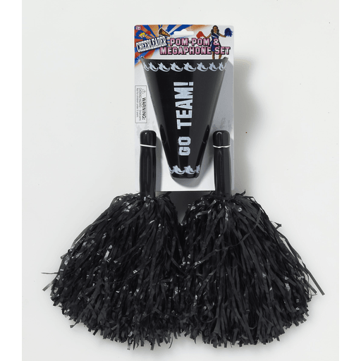 Vintage Cheerleader Pom Pom & Megaphone Set