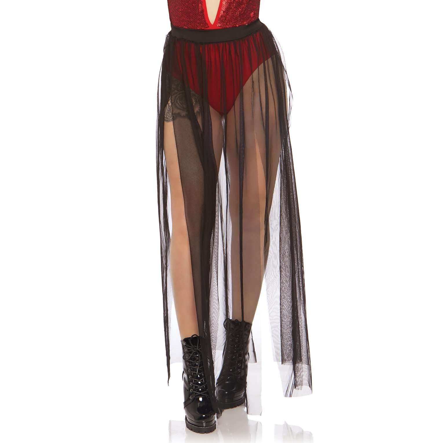 Multi Slit Sheer Maxi Skirt