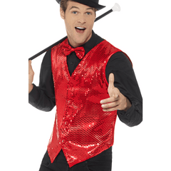 Dapper Red Sequin Adult Vest