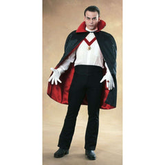 45" Deluxe Reversible Red/Black Satin Cape