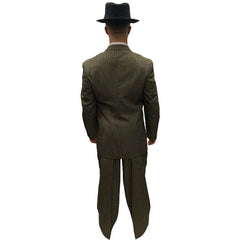 1920s Three Piece Grey Striped Suit Men's Costume