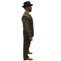 1920s Three Piece Grey Striped Suit Men's Costume