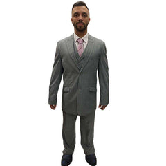 Premiere 1920s Men's Grey Three Piece Suit w/ Suit, Vest and Tie