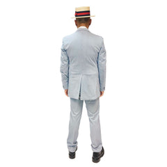 1920s Light Blue Seersucker Suit Men's Costume