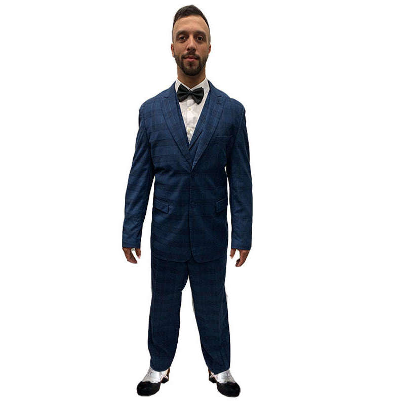 1920s Blue Plaid Suit Men's Costume