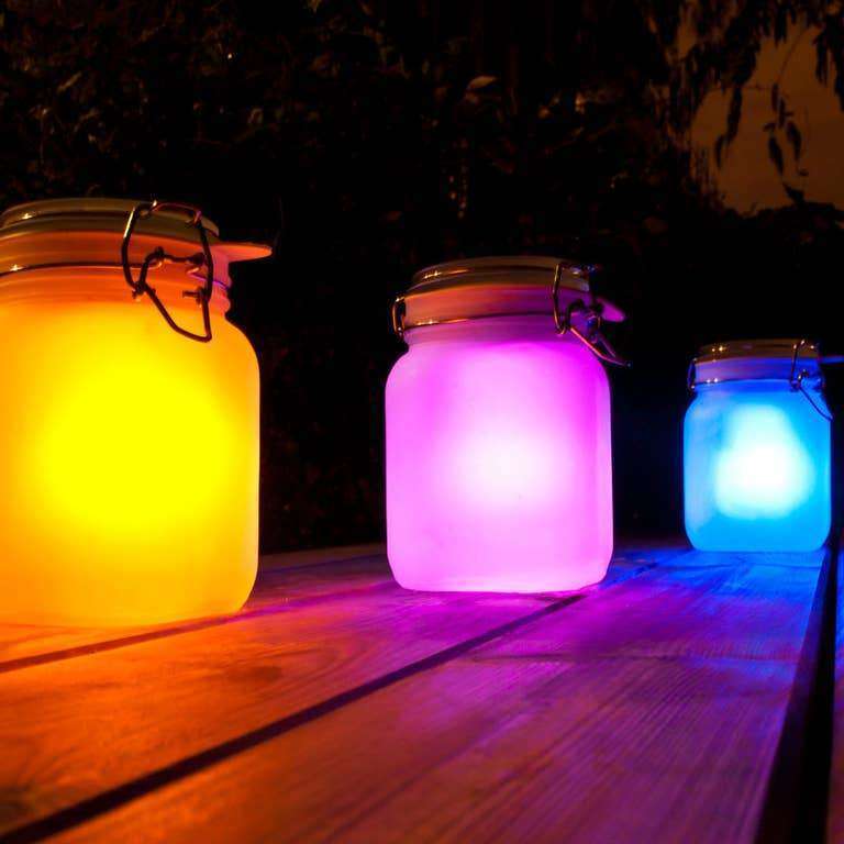 Solar Powered Sun Frosted Mason Jar