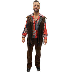 Deluxe Super Groovy 1970s American Hippie Men's Costume