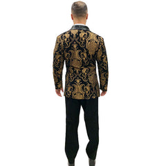 Pimpin' Black & Gold Brocade Suit Men's Costume