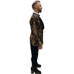 Pimpin' Black & Gold Brocade Suit Men's Costume