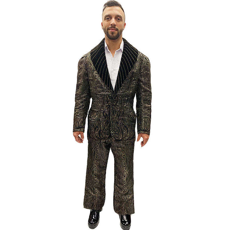 Pimp Black & Gold Embroidered Suit Adult Costume