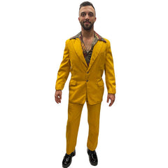 1970s Mustard Leisure Suit & Patterned Shirt Men's Costume