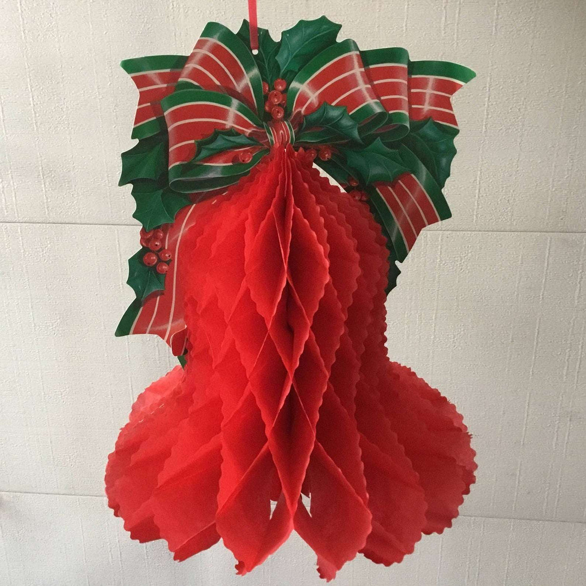 3D Christmas Bell With Bows & Holly