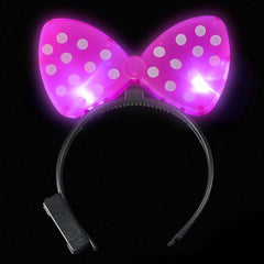 Light Up Plastic Polka Dot Bow Headband