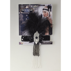 Silver & Black Sequin Flapper Headband