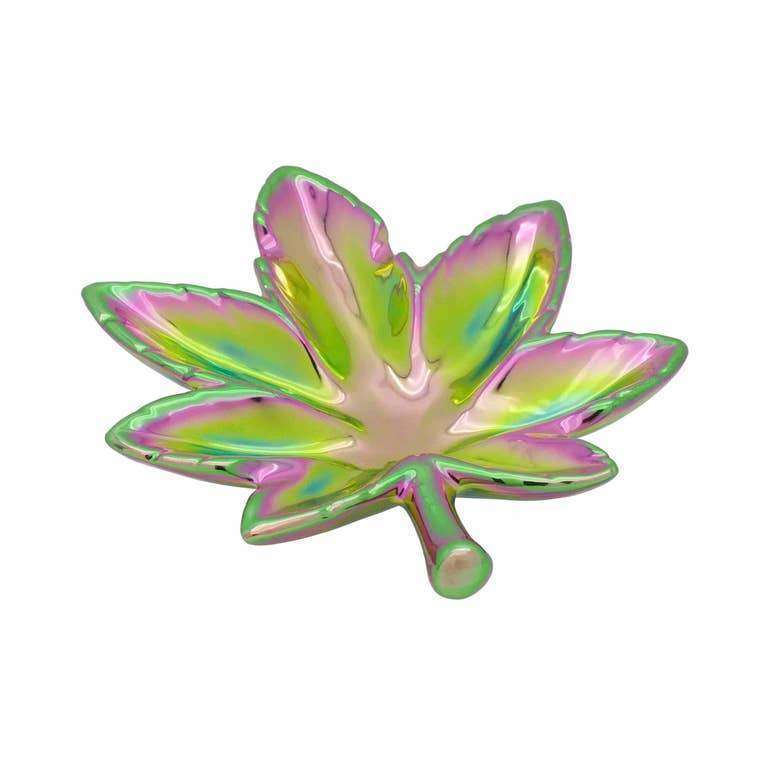 Iridescent Pot Leaf Ashtray