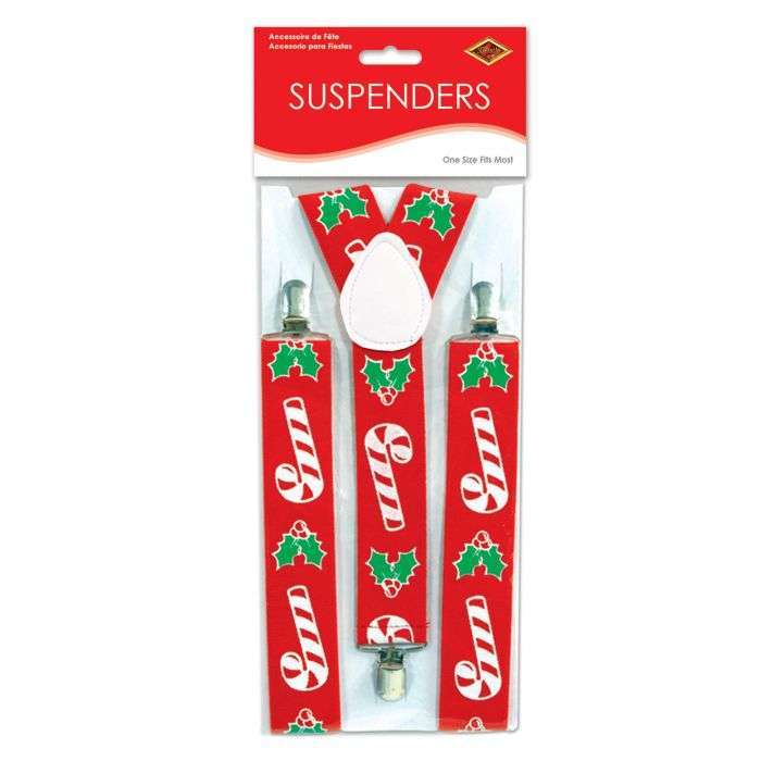 Candy Cane & Holly Suspenders