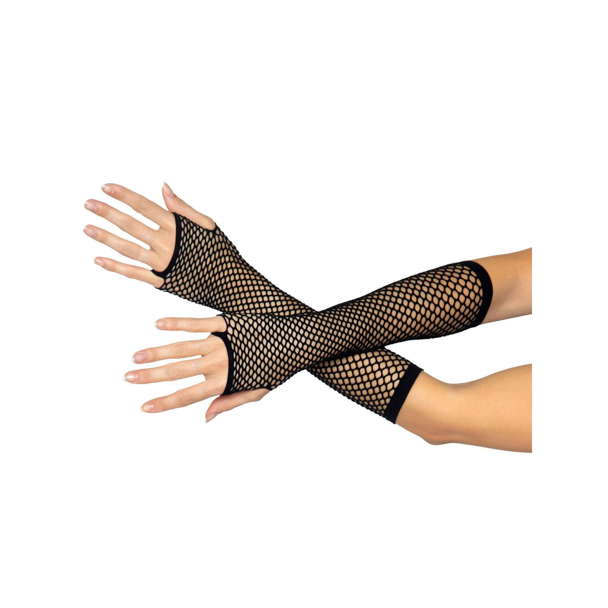 Black Triangle Net Fingerless Gloves