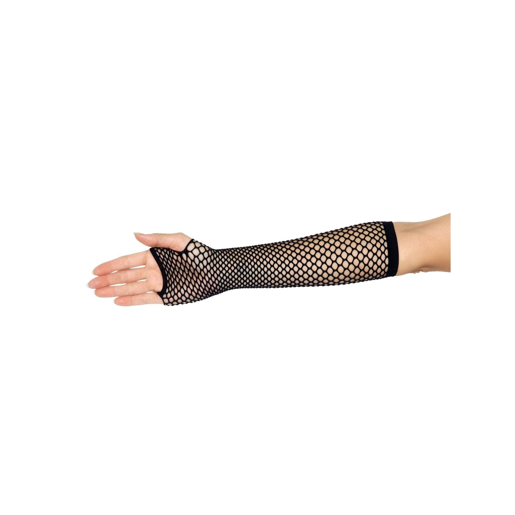 Black Triangle Net Fingerless Gloves