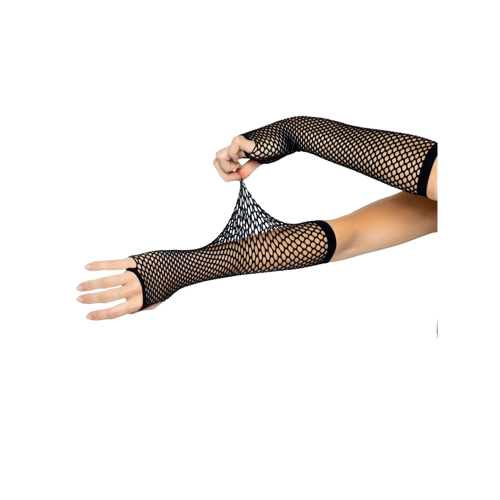 Black Triangle Net Fingerless Gloves