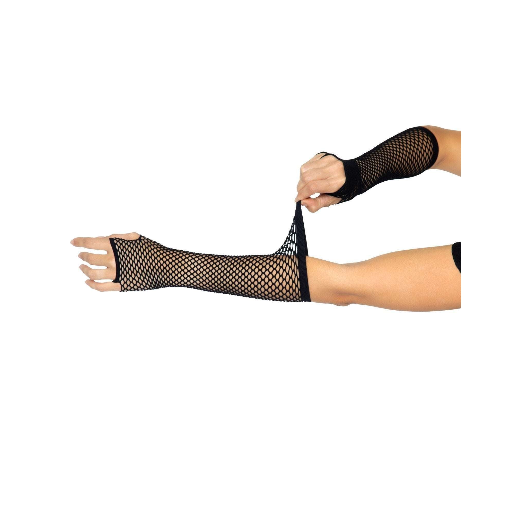 Black Triangle Net Fingerless Gloves