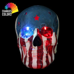 Skull With USA Flag and LEDs