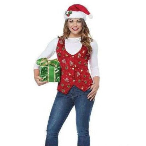 Red Christmas Holiday Party Vest