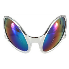 Silver Alien Eyes Close Encounter Glasses