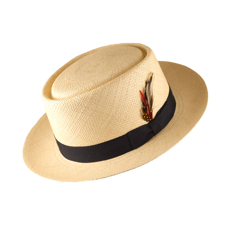 Natural Panama Pork Pie Straw Hat in size Medium