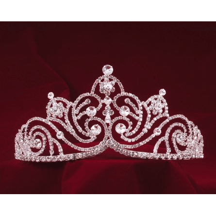 Deluxe Silver Rhinestone Tiara