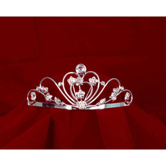 Silver Tiara with Rhinestones & Center Heart