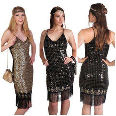 Black & Gold Flapper Dress