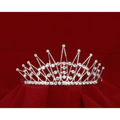 Rhinestone 11 Point Tiara- Gold