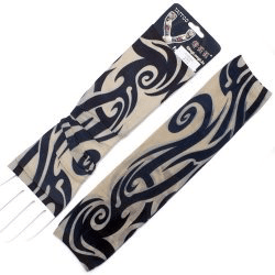 Pair of Tribal Pattern Arm Sleeve Tattoos