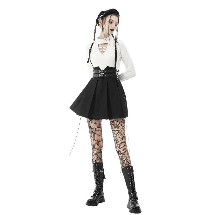 Punk Corset Laced Pleated Harness Skirt