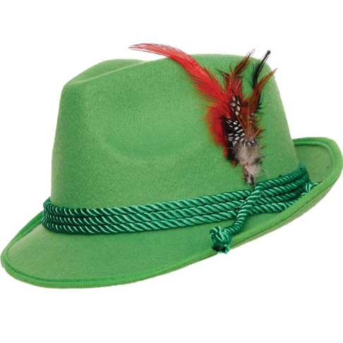 Green Swiss Hat w/ Feather Detail