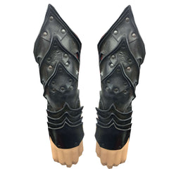 Black Leather Black Studded Gauntlets