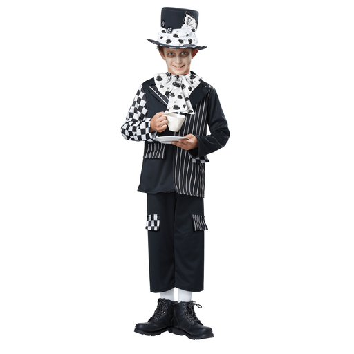 Gone Mad Black & White Hatter Kids Costume