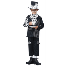 Gone Mad Black & White Hatter Kids Costume