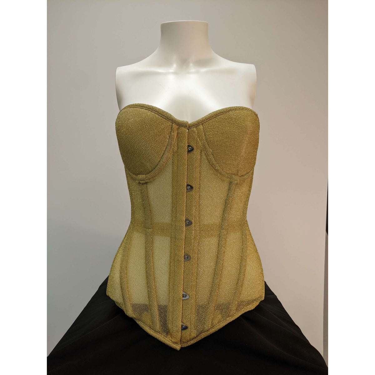 Lavish Gold Glitter Sheer Underwire Corset