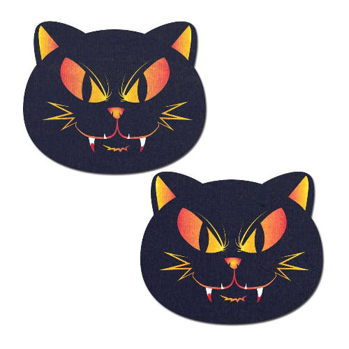 Kitty Cat: Black Vampire Halloween Kitty Cat Nipple Pasties