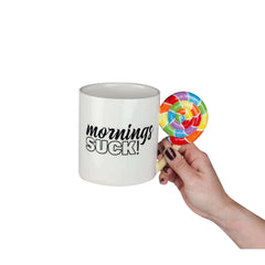 Mornings Suck Lollipop Coffee Mug