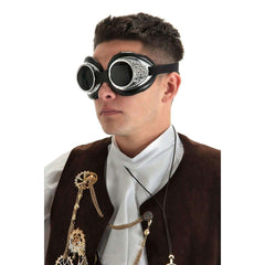 Silver Radioactive Aviator Goggles