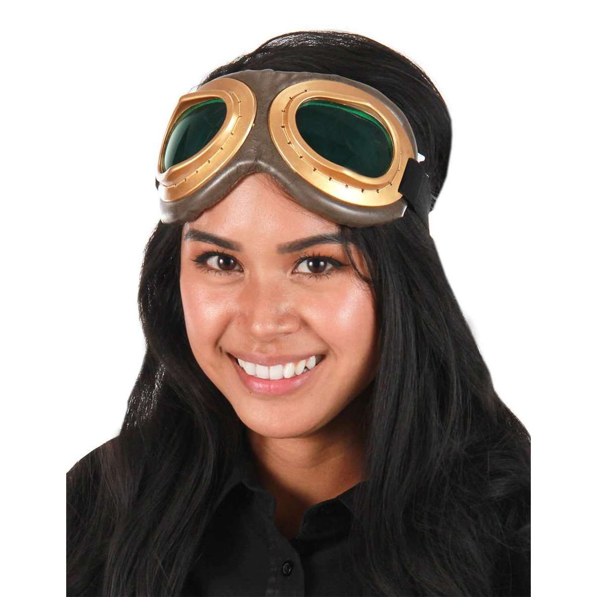 Steamworks Aviator Goggles Brown Gold/Green