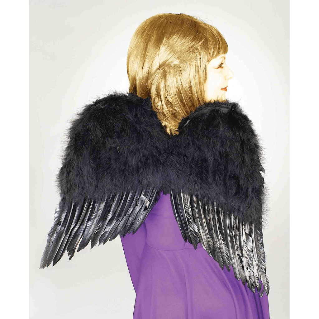 22" Black Feather Wings