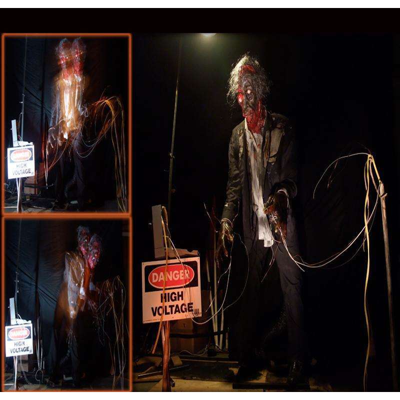 Burn Electrocution Twitcher Premium Animatronic Prop w Smoke and Lighting Effect