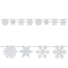 Glitter Snowflake Streamers Christmas Decorations