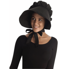 Black Colonial Style Adult Bonnet