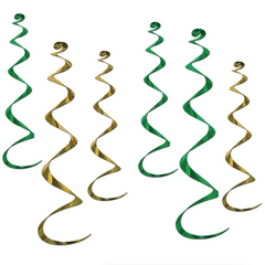 Twirly Whirly Green and Gold Decorations