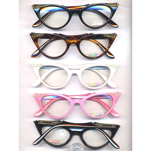 Retro Cat Eye Gem Glasses