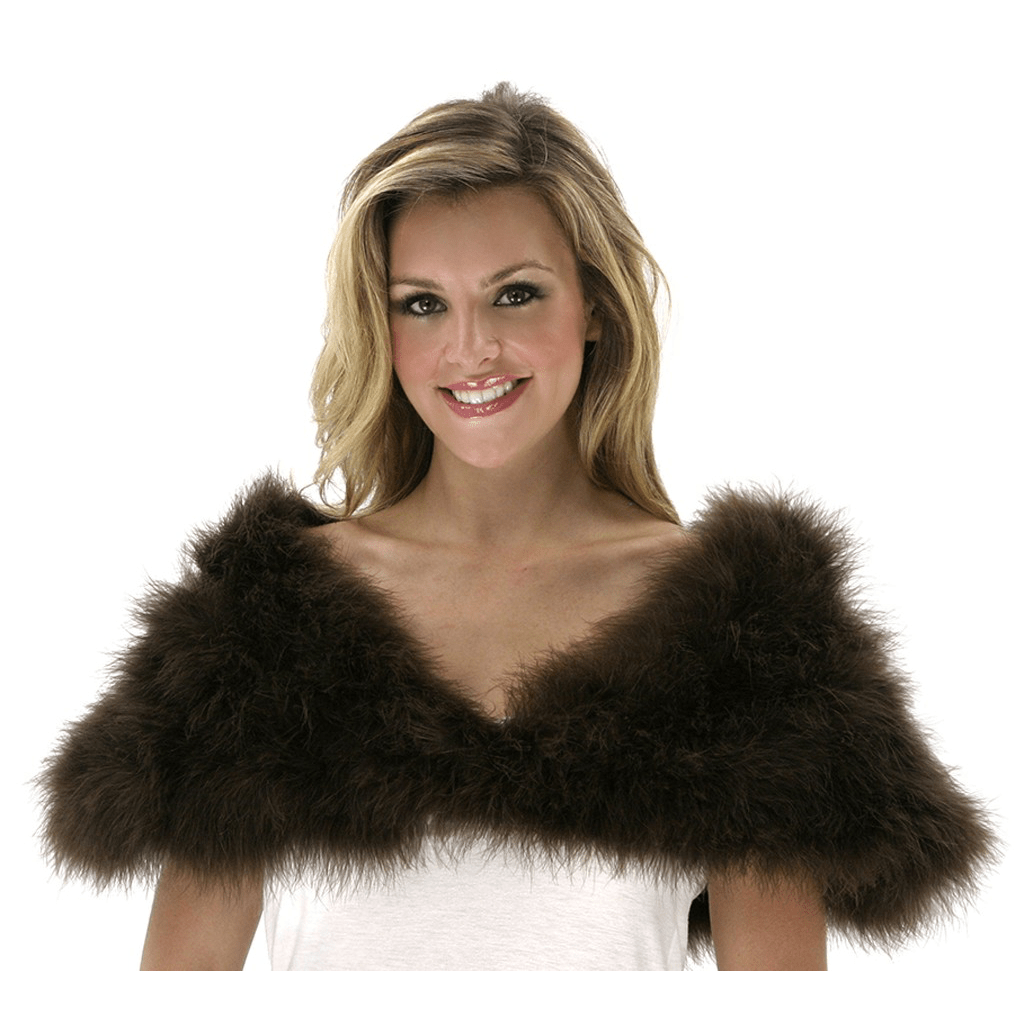 Brown Marabou Shawl